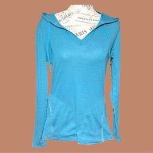 Athleta Turquoise Lightweight Top with a Hoodie